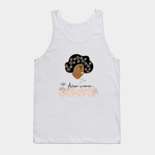 portrait of afroamerican woman with black curly hair Tank Top